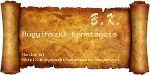 Bugyinszki Konstancia névjegykártya